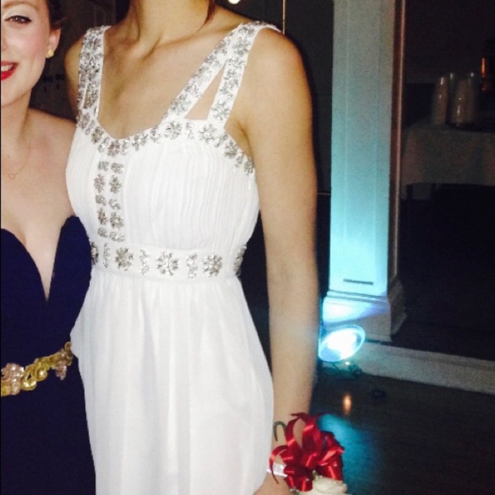 White winter formal dress